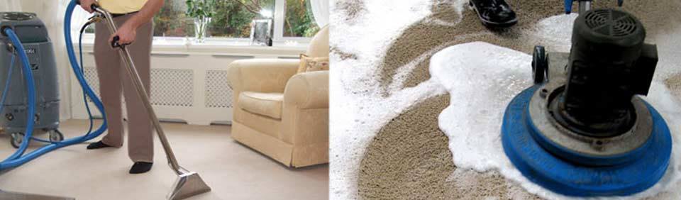 man cleaning the carpet