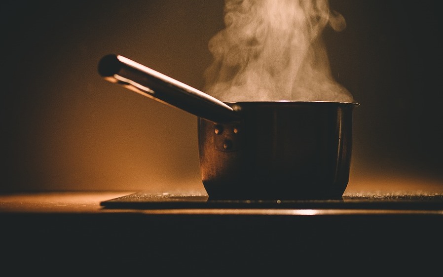 Steam coming out from a pot