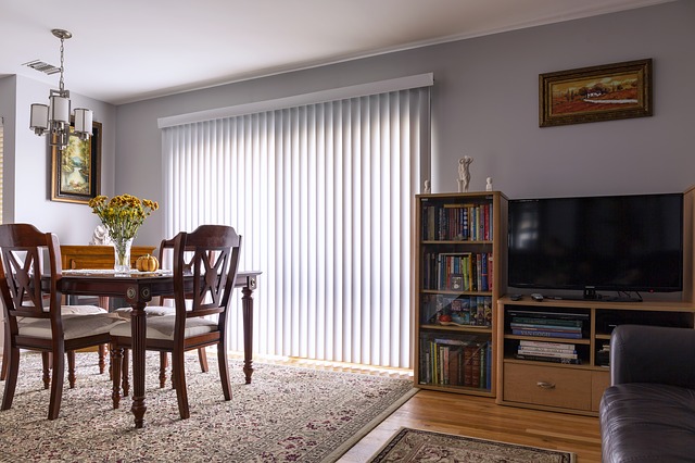 living room with a carpet